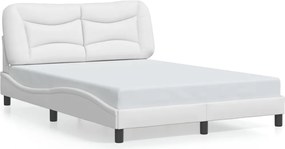 vidaXL Πλαίσιο κρεβατιού με LED χωρίς στρώμα Hvar Λευκό 140x200 εκ.