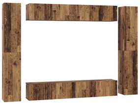 vidaXL Σετ επίπλου τηλεόρασης 10 pcs Παλαιό ξύλο 30.5 x 30 x 90 cm