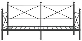 vidaXL Κρεβάτι ημέρας χωρίς στρώμα Μαύρο 100x190 cm Ατσάλι