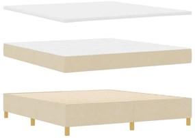 vidaXL Κρεβάτι με ελατήριο με στρώμα Κρεμ 180 x 200 cm ύφασμα