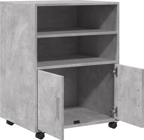 vidaXL Ντουλάπι Τροχήλατο Γκρι Σκυρ. 60x48x81 εκ. από Επεξ. Ξύλο