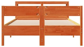 Σκελετός Κρεβ. Χωρίς Στρώμα Καφέ Κεριού 160x200 εκ Μασίφ Πεύκο - Καφέ