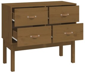 vidaXL Ντουλάπι Κονσόλα Καφέ Μελί 90 x 40 x 78 εκ. Μασίφ Ξύλο Πεύκου
