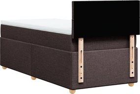 vidaXL Κρεβάτι Boxspring με Στρώμα Σκούρο Καφέ 80x200 εκ. Υφασμάτινο