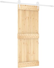 vidaXL Συρόμενη Πόρτα Φυσικό και Λευκό 80 x 210 cm