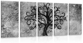 Εικόνα 5 τμημάτων ασπρόμαυρο δέντρο της ζωής - 100x50
