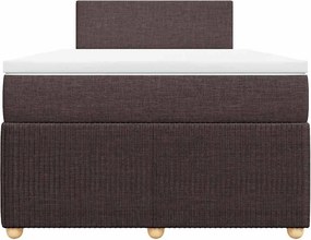 vidaXL Κρεβάτι Boxspring με Στρώμα Σκούρο Καφέ 120x200 εκ. Υφασμάτινο