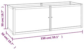 Ζαρντινιέρα Υπερυψωμένη 150 x 50 x 50 εκ. από Μασίφ Ξύλο Teak - Καφέ