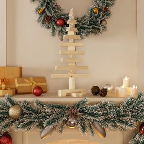 vidaXL Χριστουγεννιάτικο Δέντρο Ξύλινο Διακόσμηση 60 εκ. Μασίφ Πεύκο