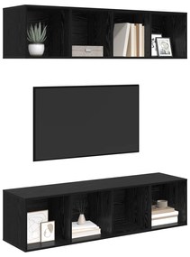vidaXL Σετ επίπλου τηλεόρασης 2 pcs Μαύρη δρυς 37 x 37 x 142.5 εκ