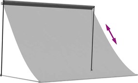 vidaXL Τέντα Συρόμενη Ανθρακί 250 x 150 εκ. από Ύφασμα και Ατσάλι