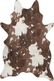 vidaXL Χαλί Πλενόμενο Σχέδιο Αγελάδας Καφέ/Λευκό 120x170 εκ.