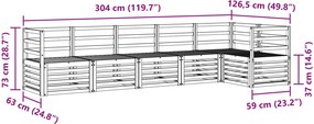 vidaXL Σειρά Καναπέ Εξωτερικού 6 τμχ. 6-θέσια Λευκό