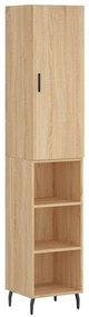 vidaXL Μπουφές Sonoma δρυς 34,5 x 34 x 180 εκ. από Επεξεργασμένο Ξύλο