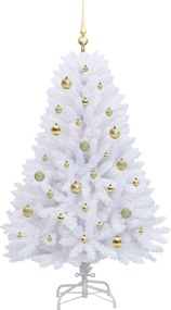 vidaXL Τεχνητό Χριστουγεννιάτικο Δέντρο με Άξονα με βάση Λευκό 150 cm