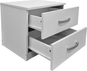 Κομοδίνο Athos pakoworld σε λευκή απόχρωση 48x40x41.5εκ