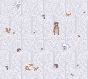 Παιδική Ταπετσαρία Τοίχου Ζώα Του Δάσους 381191 0,53cm x 10m