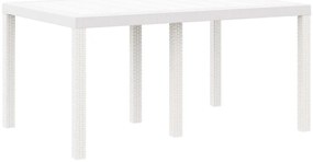 vidaXL Σέτ φαγητού για κήπο 7 pcs Λευκό Rattan Polt