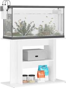 vidaXL Βάση Ενυδρείου Λευκή 80 x 35 x 60 εκ. από Επεξεργασμένο Ξύλο