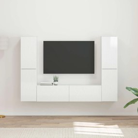 vidaXL Σετ επίπλου τηλεόρασης 6 pcs Υψηλής γυαλάδας λευκό
