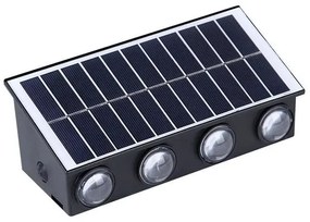 Ηλιακό Φωτιστικό Τοίχου LED RGB 8 Λάμπες