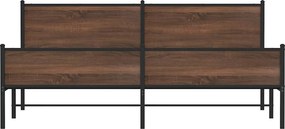 vidaXL Σκελετός Κρεβ. Χωρίς Στρώμα Καφέ Δρυς 193x203 εκ. Μεταλλικό