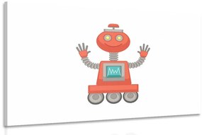Εικόνα με μοτίβο ρομπότ σε κόκκινο χρώμα - 120x80