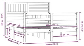 ΠΛΑΙΣΙΟ ΚΡΕΒΑΤΙΟΥ ΛΕΥΚΟ 140 X 190 ΕΚ. ΑΠΟ ΜΑΣΙΦ ΞΥΛΟ 3101069