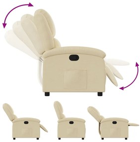 vidaXL Πολυθρόνα Ανακλινόμενη Κρεμ Υφασμάτινη