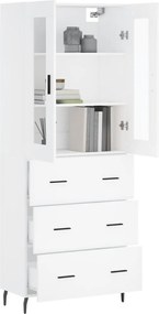 vidaXL Ντουλάπι Λευκό 69,5x34x180 εκ. από Επεξεργασμένο Ξύλο