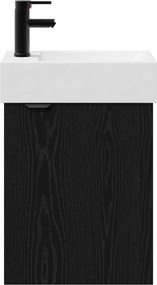 vidaXL Μονάδα μπάνιου με βρύση Μαύρη Δρυς 45,5 x 22,5 x 84 εκ