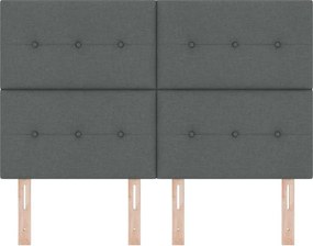 vidaXL Κεφαλάρι με κεφαλάρι Σκούρο Γκρι 144 cm Τεχνητό Δέρμα