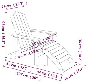 ΚΑΡΕΚΛΑ ΚΗΠΟΥ ADIRONDACK ΑΝΘΡΑΚΙ HDPE ΜΕ ΥΠΟΠΟΔΙΟ &amp; ΤΡΑΠΕΖΑΚΙ 3095709