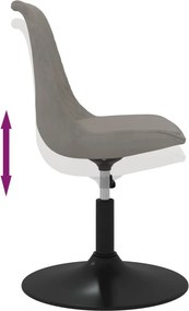 vidaXL Καρέκλες Τραπεζαρίας Περιστρεφόμενες 4 τεμ. Γκρι Βελούδινες