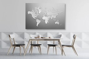 Εικόνα ασπρόμαυρο παγκόσμιο χάρτη σε πρωτότυπο σχέδιο - 120x80