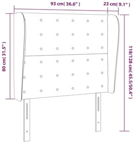 Κεφαλάρι με Πτερύγια Ροζ 93x23x118/128 εκ. Βελούδινο - Ροζ