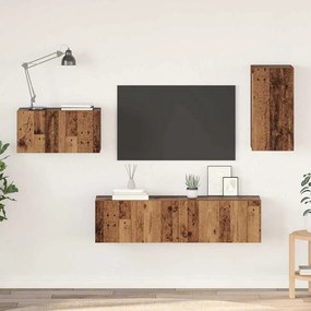 vidaXL Σετ επίπλου τηλεόρασης 4 pcs Παλαιό ξύλο 30.5 x 30 x 60 εκ.