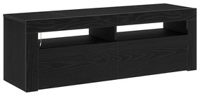vidaXL Κομοδίνο με LED Μαύρη Δρύς 120x35x40 εκ Επεξεργασμένο Ξύλο