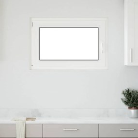 vidaXL Παράθυρο Υπογείου "RISOR" 90x70 εκ. Ανακλινόμενο & Περιστρεφόμενο DIN Αριστερά Λευκό