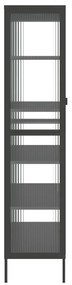 vidaXL Ψηλό Ντουλάπι Μαύρο 85 x 40 x 180 εκ. από Γυαλί και Ατσάλι