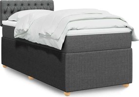vidaXL Κρεβάτι Boxspring με Στρώμα Σκούρο Γκρι 100x200 εκ. Υφασμάτινο