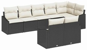 vidaXL Σετ Καναπέ Κήπου 8 pcs Μαύρο Πολυ ράταν