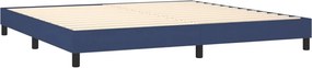 vidaXL Κρεβάτι Boxspring με Στρώμα Μπλε 200x200 εκ. Υφασμάτινο