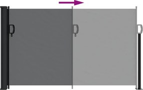 vidaXL Σκίαστρο Πλαϊνό Συρόμενο Μαύρο 120 x 600 εκ.