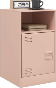 vidaXL Κομοδίνο Ροζ 34,5x39x62 εκ. από Χάλυβα