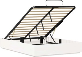 vidaXL Κρεβάτι Οθωμανικού Τύπου Λευκός 140 x 200 cm Στερεό πεύκο