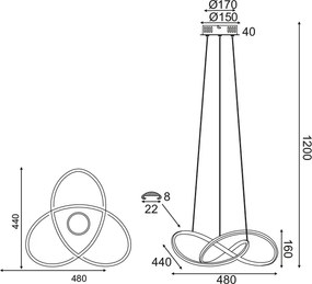 Φωτιστικό Οροφής LED Aca Gordius HM92LEDP48WH White