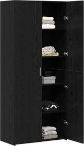 vidaXL Highboard 2 pcs Μαύρη Οξυά 80 x 42 x 185 εκ