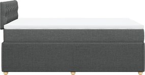 vidaXL Κρεβάτι Boxspring με Στρώμα Σκούρο Γκρι 120x200 εκ. Υφασμάτινο