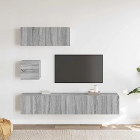 vidaXL Σετ Επίπλων Τηλεόρασης 4 Τεμ. Γκρι Sonoma Επεξεργασμένο Ξύλο